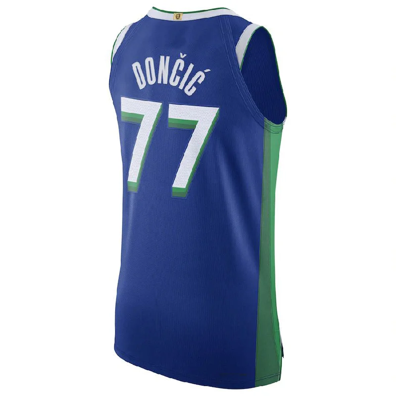 D.Mavericks #77 Luka Doncic  2022-23 Authentic Jersey Blue Icon Edition Stitched American Basketball Jersey-NFC Team Jersey with Player Number -