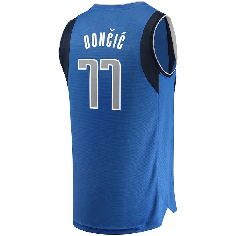 D.Mavericks #77 Luka Doncic Fanatics Branded Fast Break Replica Jersey Blue Icon Edition Stitched American Basketball Jersey-NFC NFC Fan Jersey Online -