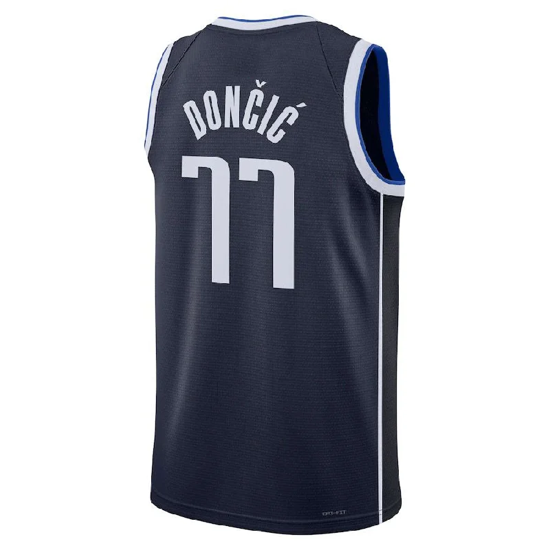 D.Mavericks #77 Luka Doncic Jordan Brand 2022-23 Statement Edition Navy Stitched American Basketball Jersey-NFC NFC Jerseys with Official Patch -