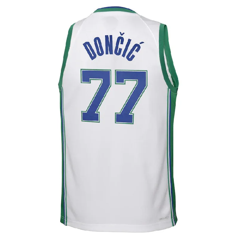 D.Mavericks #77 Luka Doncic 2021-22 Swingman Jersey City Edition White Stitched American Basketball Jersey-NFC NFC Jersey for Women -