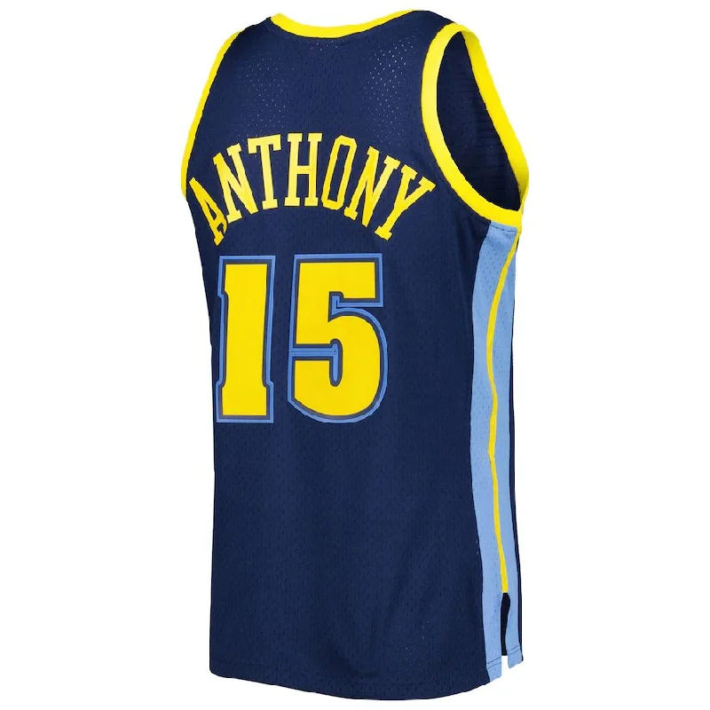 D.Nuggets #15 Carmelo Anthony Mitchell & Ness 2006-07 Hardwood Classics Swingman Jersey Navy Stitched American Basketball Jersey-NFC NFC Official Team Jersey -