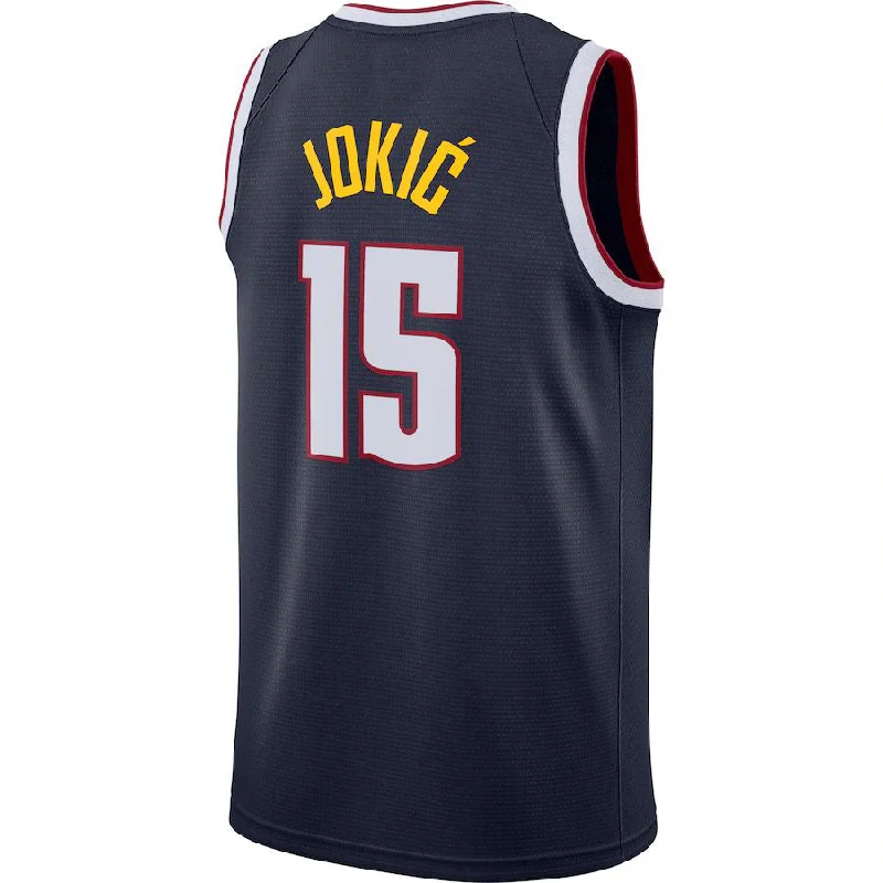 D.Nuggets #15 Nikola Jokic 2020-21 Swingman Jersey Icon Edition Navy Stitched American Basketball Jersey-NFC Custom Jersey -