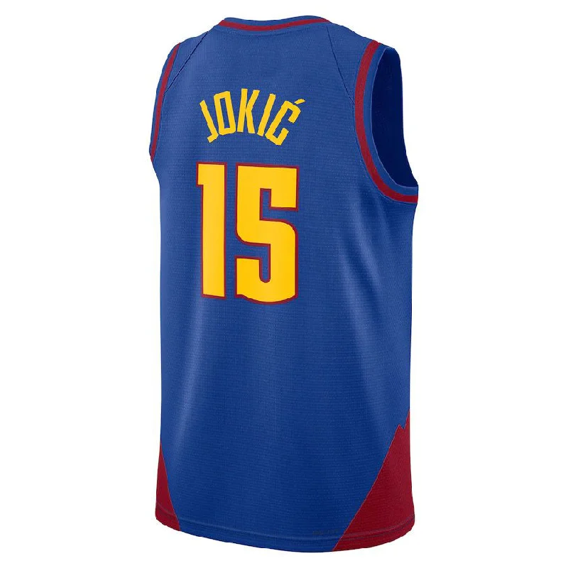 D.Nuggets #15 Nikola Jokic Jordan Brand 202223 Statement Edition Swingman Jersey Blue Stitched American Basketball Jersey-NFC Team Jersey with Player Number -