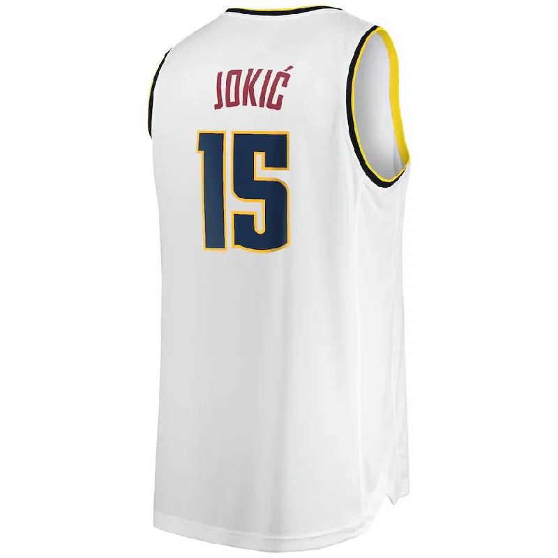 D.Nuggets #15 Nikola Jokic Fanatics Branded 2021-22 Fast Break Replica Player Jersey White Association Edition Stitched American Basketball Jersey-NFC Custom Football Jerseys for Sale -