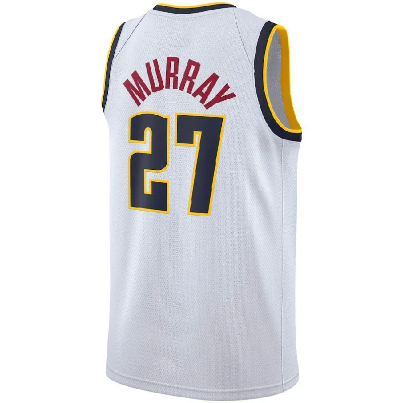 D.Nuggets #27 Jamal Murray 2020-21 Swingman Player Jersey Association Edition White Stitched American Basketball Jersey-NFC NFC Replica Jersey -