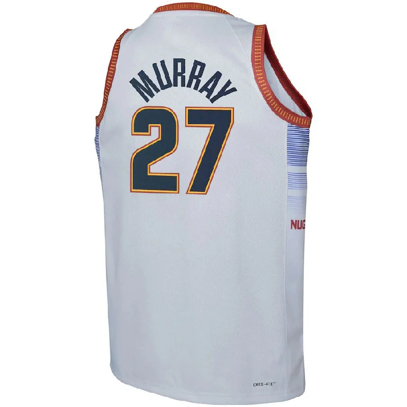 D.Nuggets #27 Jamal Murray 2022-23 Swingman Jersey City Edition Silver Stitched American Basketball Jersey-NFC Bears Jersey -