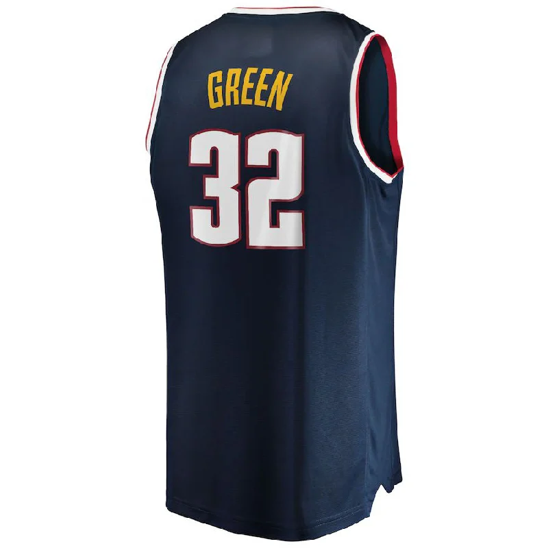 D.Nuggets #32 Jeff Green Fanatics Branded  2021-22 Fast Break Replica Jersey Icon Edition Navy Stitched American Basketball Jersey-NFC NFC Football Jersey Custom Name -