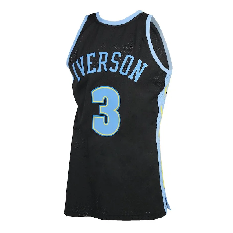 D.Nuggets #3 Allen Iverson Mitchell & Ness 2006-2007 Hardwood Classics Reload 2.0 Swingman Jersey Black Stitched American Basketball Jersey-NFC Custom NFC Team Jerseys -