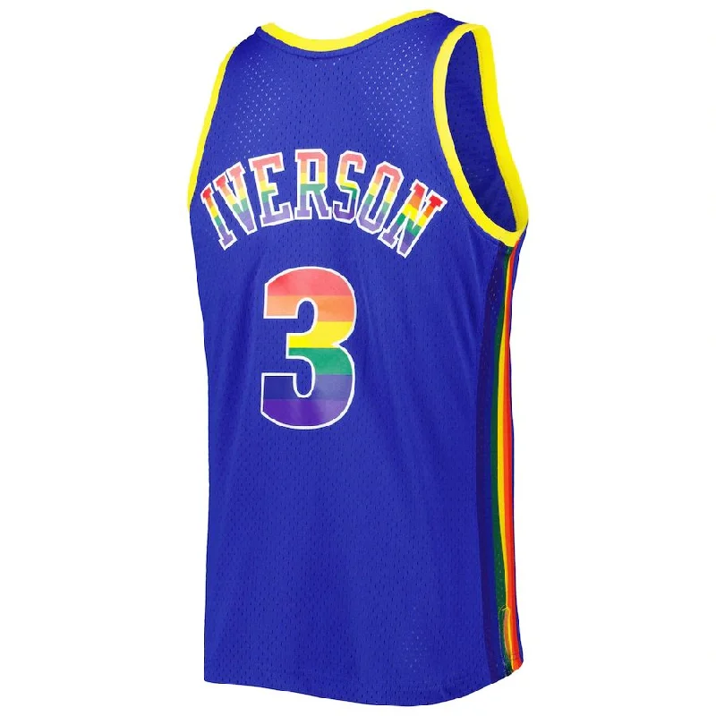 D.Nuggets #3 Allen Iverson Mitchell & Ness 2006-07 Hardwood Classics Reload 3.0 Swingman Jersey Royal Stitched American Basketball Jersey-NFC NFC Team Jersey for Sale -