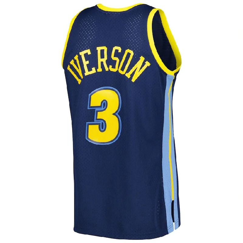 D.Nuggets #3 Allen Iverson Mitchell & Ness 2006-07 Hardwood Classics Swingman Jersey Navy Stitched American Basketball Jersey-NFC NFC Replica Team Jersey -