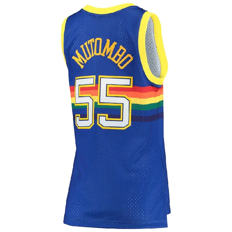 D.Nuggets #55 Dikembe Mutombo Mitchell & Ness Royal 1991-92 Hardwood Classics Swingman Jersey Royal Stitched American Basketball Jersey-NFC Official Team Jerseys Online -