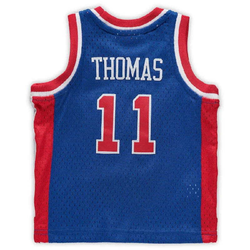 D.Pistons #11 Isaiah Thomas Mitchell & Ness Infant 1988-89 Hardwood Classics Retired Player Jersey Blue Stitched American Basketball Jersey-NFC Football Jersey for Kids -