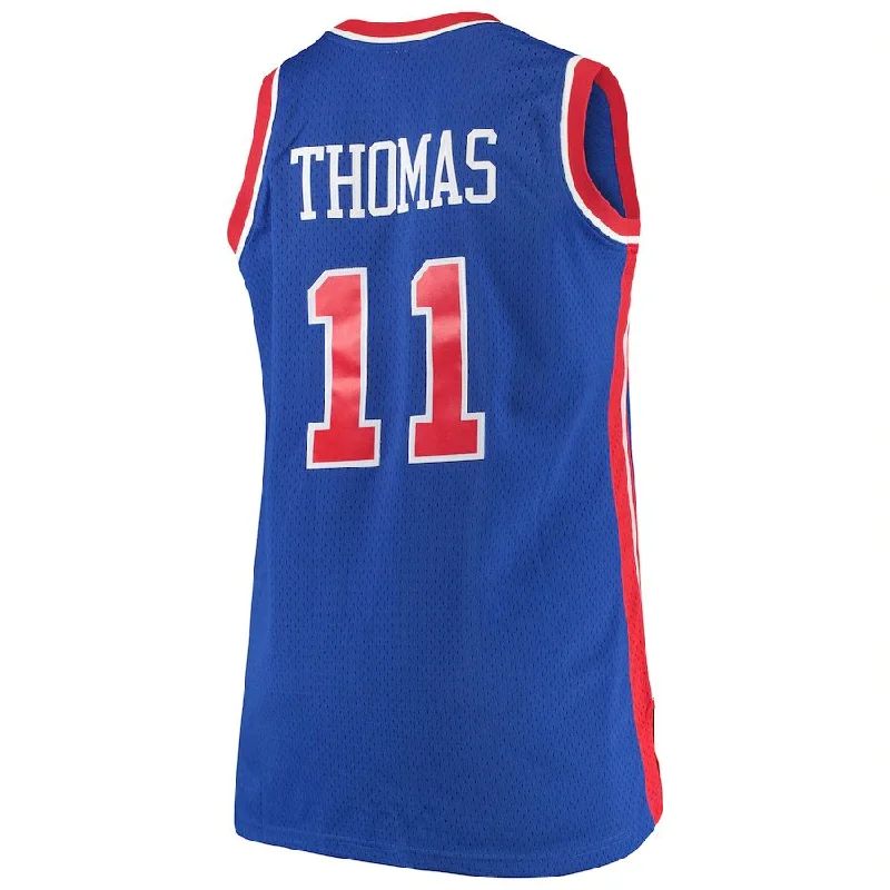 D.Pistons #11 Isaiah Thomas Mitchell & Ness Big & Tall Hardwood Classics Jersey Royal Stitched American Basketball Jersey-NFC Jersey for Adults -