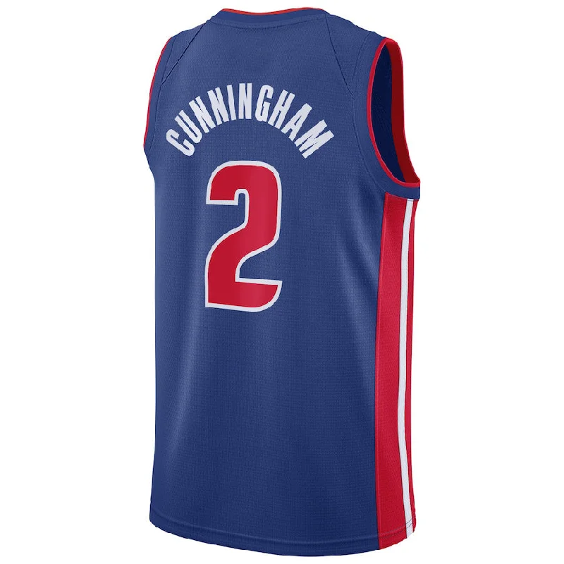 D.Pistons #2 Cade Cunningham 2021 Draft First Round Pick Swingman Jersey Blue Icon Edition Stitched American Basketball Jersey-NFC Custom Football Jersey Sale -