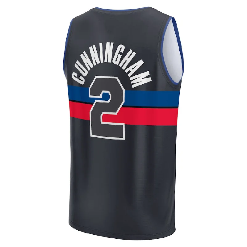 D.Pistons #2 Cade Cunningham Fanatics Branded 2021-22 Fast Break Player Jersey  Black Statement Edition Stitched American Basketball Jersey-NFC Green Bay Packers Custom Jersey -