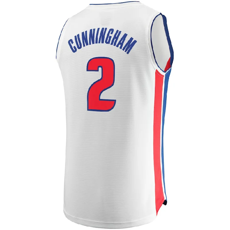 D.Pistons #2 Cade Cunningham Fanatics Branded 2022-23 Fast Break Replica Jersey White Association Edition Stitched American Basketball Jersey-NFC NFC Pro Bowl Jersey -