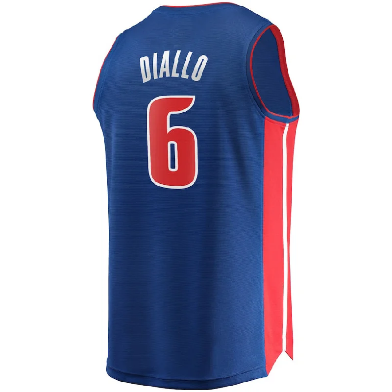 D.Pistons #6 Hamidou Diallo Fanatics Branded 2021-22 Fast Break Replica Jersey Blue Stitched American Basketball Jersey-NFC Jersey Online -