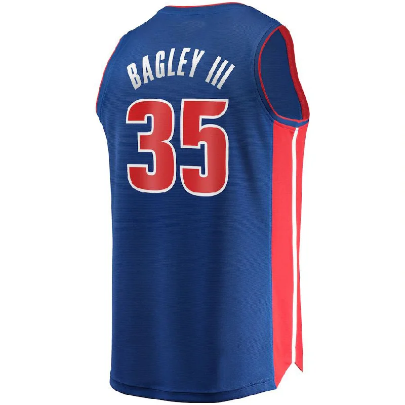 D.Pistons #35 Marvin Bagley III Fanatics Branded 2021-22 Fast Break Replica Jersey Icon Edition Blue Stitched American Basketball Jersey-NFC NFC Player Jersey -