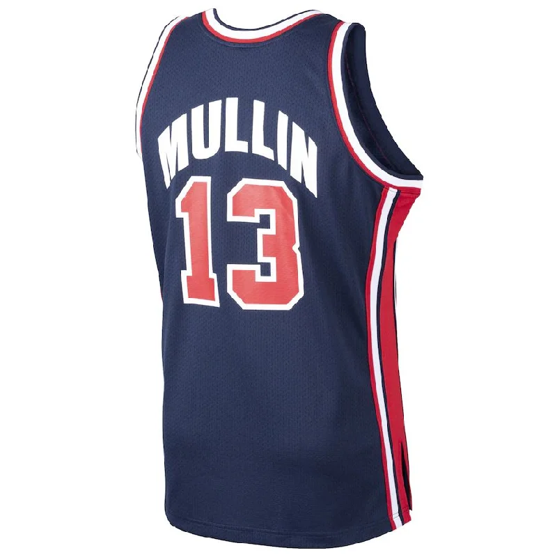 G.State Warriors #13 Chris Mullin Basketball Mitchell & Ness Home 1992 Dream Team Authentic Jersey Navy Stitched American Basketball Jersey-NFC Football Jersey for Fans -