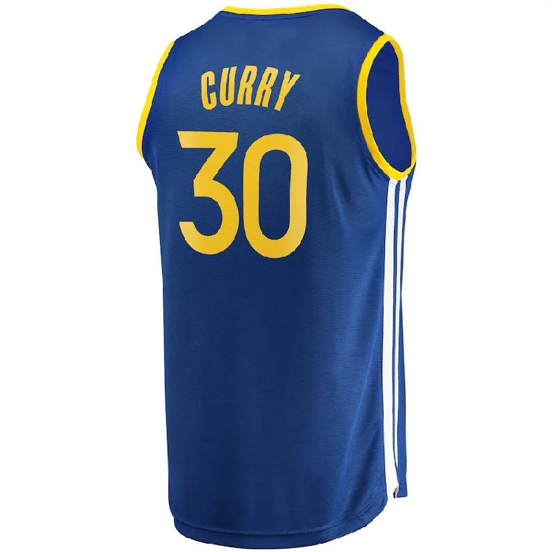 G.State Warriors #30 Stephen Curry Fanatics Branded Fast Break Replica Player Team Jersey Icon Edition Royal Stitched American Basketball Jersey-NFC NFC Pro Bowl Jersey -