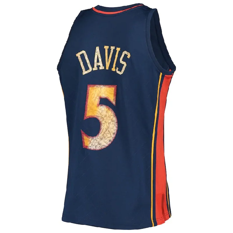 G.State Warriors #5 Baron Davis Mitchell & Ness 1996-97 Hardwood Classics 75th Anniversary Diamond Swingman Jersey Royal Stitched American Basketball Jersey-NFC Green Bay Packers Jersey -