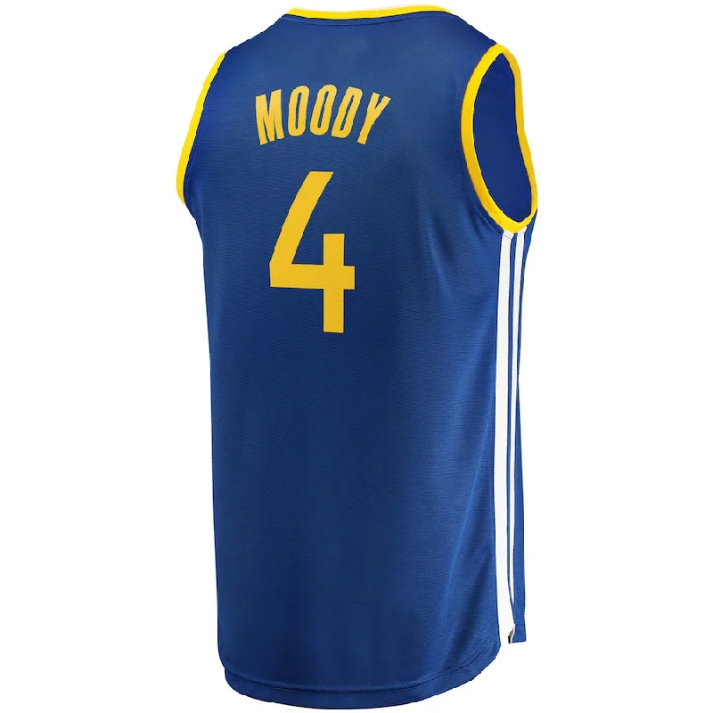 G.State Warriors #4 Moses Moody Fanatics Branded 2021-22 Fast Break Replica Jersey Icon Edition Royal Stitched American Basketball Jersey-NFC NFC Game Jersey for Sale -