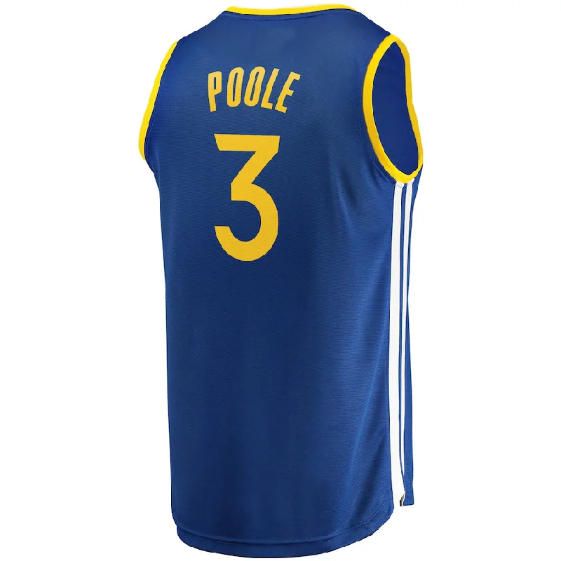 G.State Warriors #3 Jordan Poole Fanatics Branded Fast Break Replica Player Team Jersey Icon Edition Royal Stitched American Basketball Jersey-NFC Football Jersey for Sports Fans -