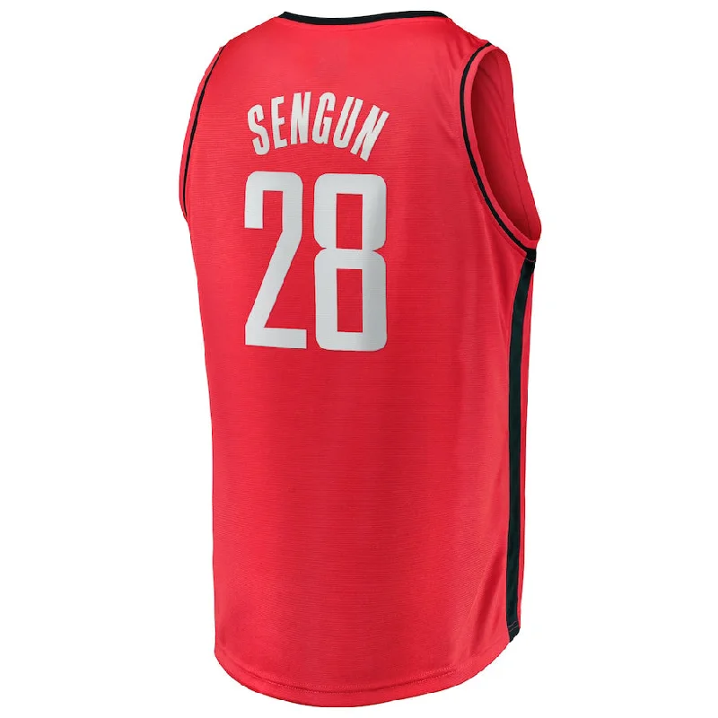 H.Rockets #28 Alperen Sengun Fanatics Branded Youth 2021-22 Fast Break Replica Jersey Icon Edition Red Stitched American Basketball Jersey-NFC Football Jersey for Sports Fans -