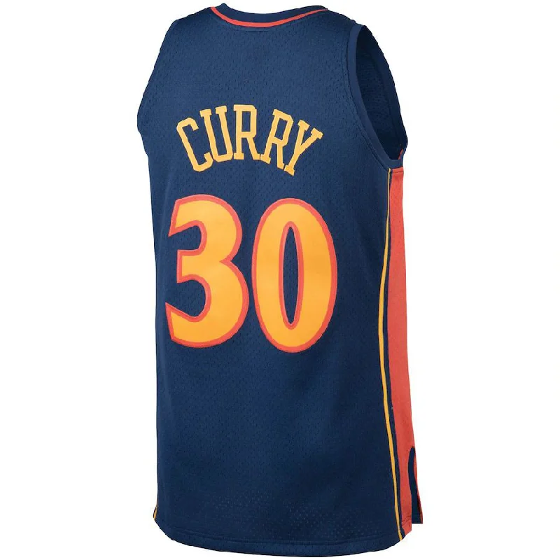 G.State Warriors #30 Stephen Curry Mitchell & Ness Big & Tall Hardwood Classics Jersey Navy Stitched American Basketball Jersey-NFC Custom Football Jerseys for Sale -