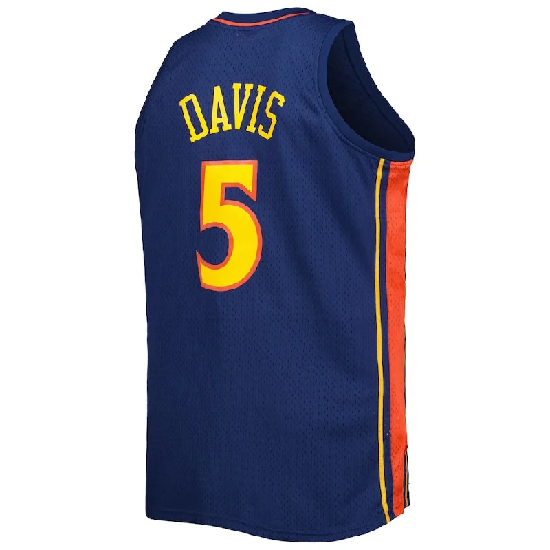 G.State Warriors #5 Baron Davis Mitchell & Ness Big & Tall Hardwood Classics 2006-07 Swingman Jersey  Navy Stitched American Basketball Jersey-NFC Custom Jersey -