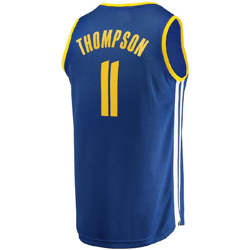 G.State Warriors #11 Klay Thompson Fanatics Branded 2022 Finals Champions Fast Break Replica Player Jersey Royal Icon Edition Stitched American Basketball Jersey-NFC Authentic Football Jersey -