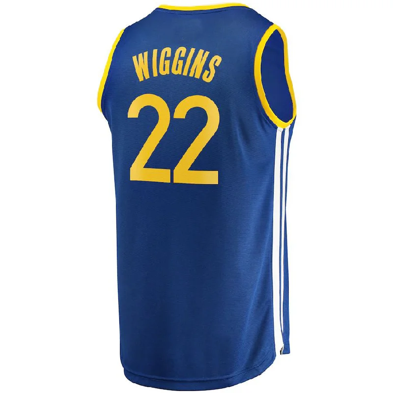 G.State Warriors #22 Andrew Wiggins Fanatics Branded 2020-21 Fast Break Replica Jersey Icon Edition Royal Stitched American Basketball Jersey-NFC Game Day Football Jersey -