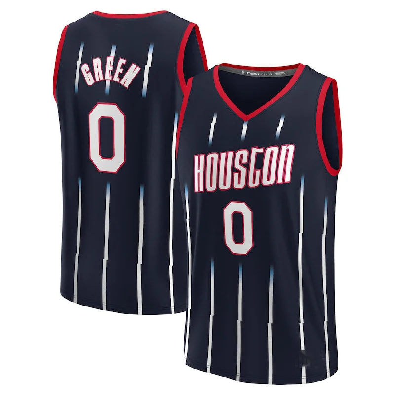 H.Rockets #0 Jalen Green Fanatics Branded 2021-22 Fast Break Replica Jersey City Edition Navy Stitched American Basketball Jersey-NFC Game-Worn NFC Jersey -