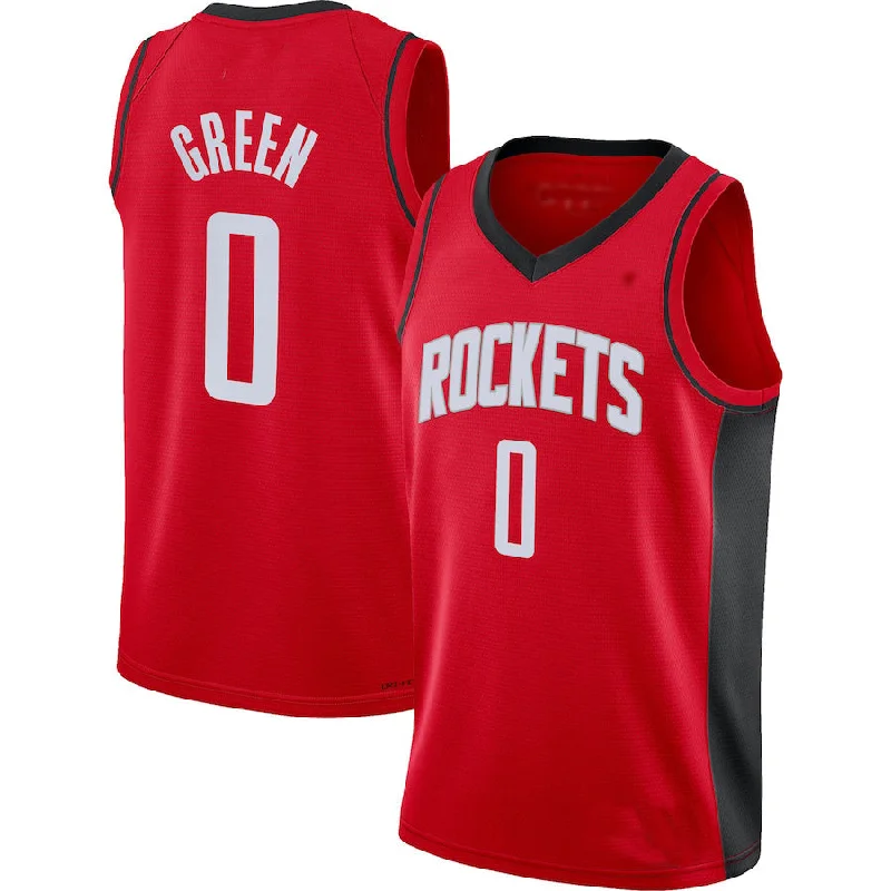 H.Rockets #0 Jalen Green 2021-22 Swingman Jersey Icon Edition Red Stitched American Basketball Jersey-NFC Football Jersey with Player’s Number -