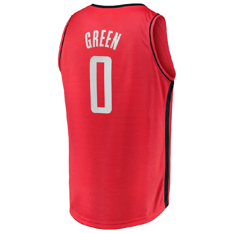 H.Rockets #0 Jalen Green Fanatics Branded 2021-22 Fast Break Replica Jersey Icon Edition Red Stitched American Basketball Jersey-NFC NFC Replica Team Jersey -