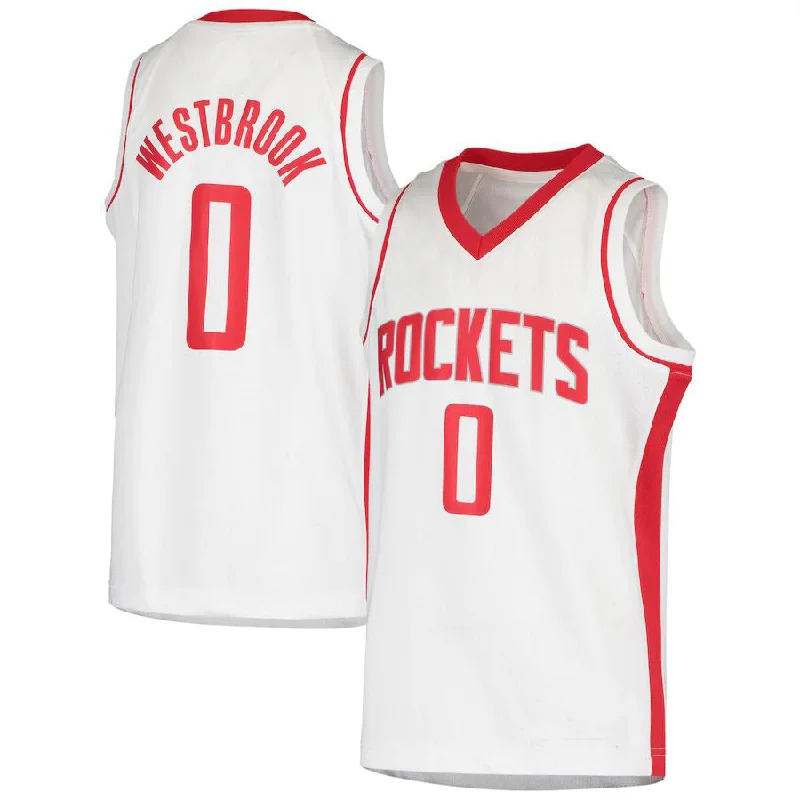 H.Rockets #0 Russell Westbrook 2020-21 Swingman Jersey Association Edition White Stitched American Basketball Jersey-NFC Limited Edition NFC Jersey for Sale -