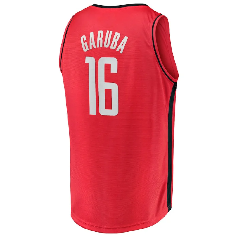 H.Rockets #16 Usman Garuba Fanatics Branded 2021-22 Fast Break Replica Jersey Icon Edition Red Stitched American Basketball Jersey-NFC NFC Championship Edition Jersey -