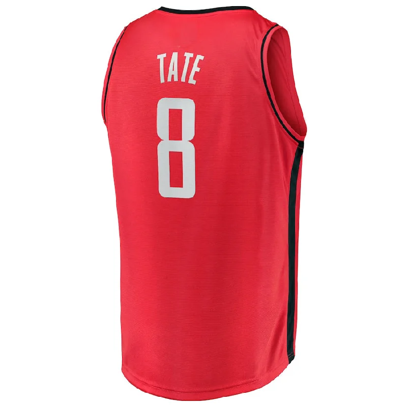 H.Rockets #8 Jae'Sean Tate Fanatics Branded 2021-22 Fast Break Replica Jersey Icon Edition Red Stitched American Basketball Jersey-NFC Retro Football Jersey -