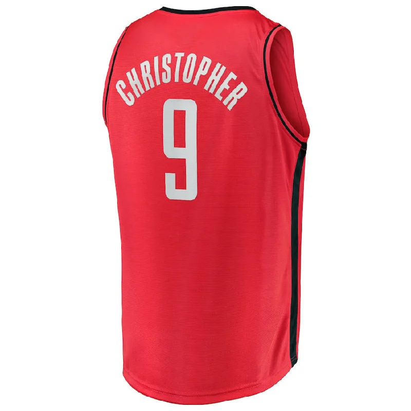 H.Rockets #9 Josh Christopher Fanatics Branded 2021-22 Fast Break Replica Jersey Icon Edition Red Stitched American Basketball Jersey-NFC Jerseys with Player Numbers -