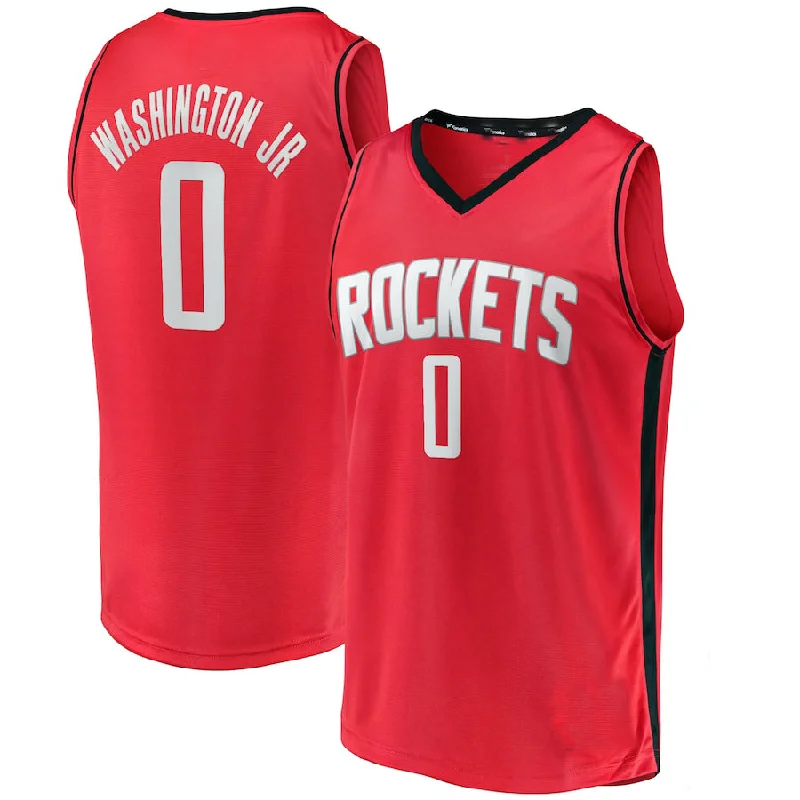 H.Rockets #0 TyTy Washington Jr. Fanatics Branded 2022 Draft First Round Pick Fast Break Replica Player Jersey Icon Edition Red Stitched American Basketball Jersey-NFC Official Jersey Replica -