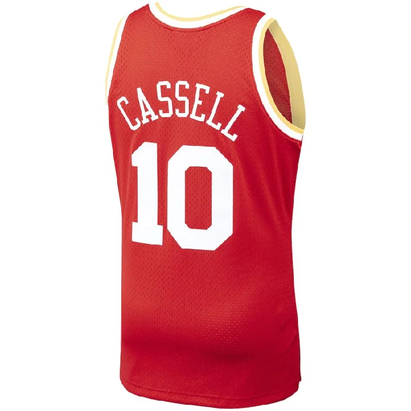 H.Rockets #10 Sam Cassell Mitchell & Ness 1993-94 Hardwood Classics Swingman Player Jersey Red Stitched American Basketball Jersey-NFC Team Jersey Free Shipping -