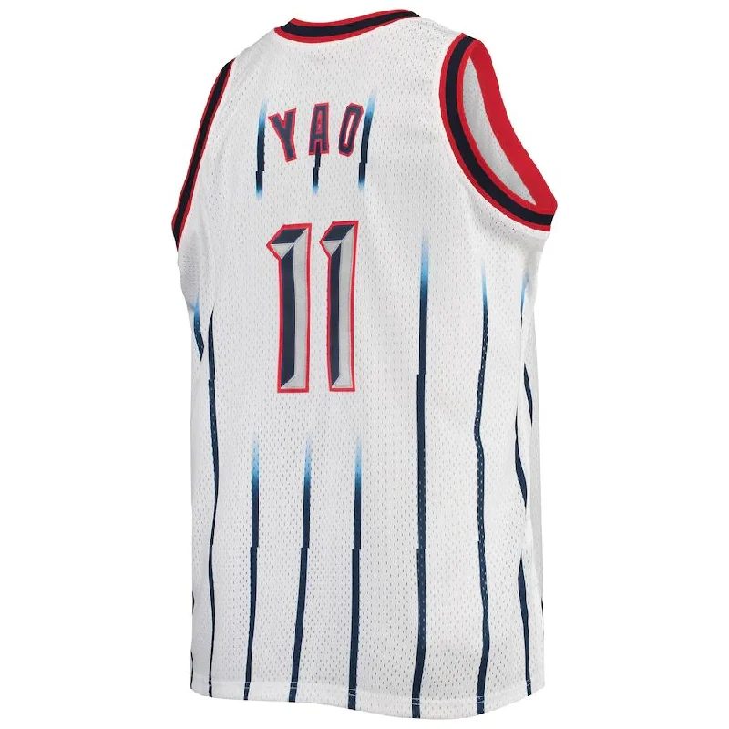 H.Rockets #11 Yao Ming Mitchell & Ness Big & Tall Hardwood Classics Swingman Jersey White Stitched American Basketball Jersey-NFC Custom NFC Jersey -