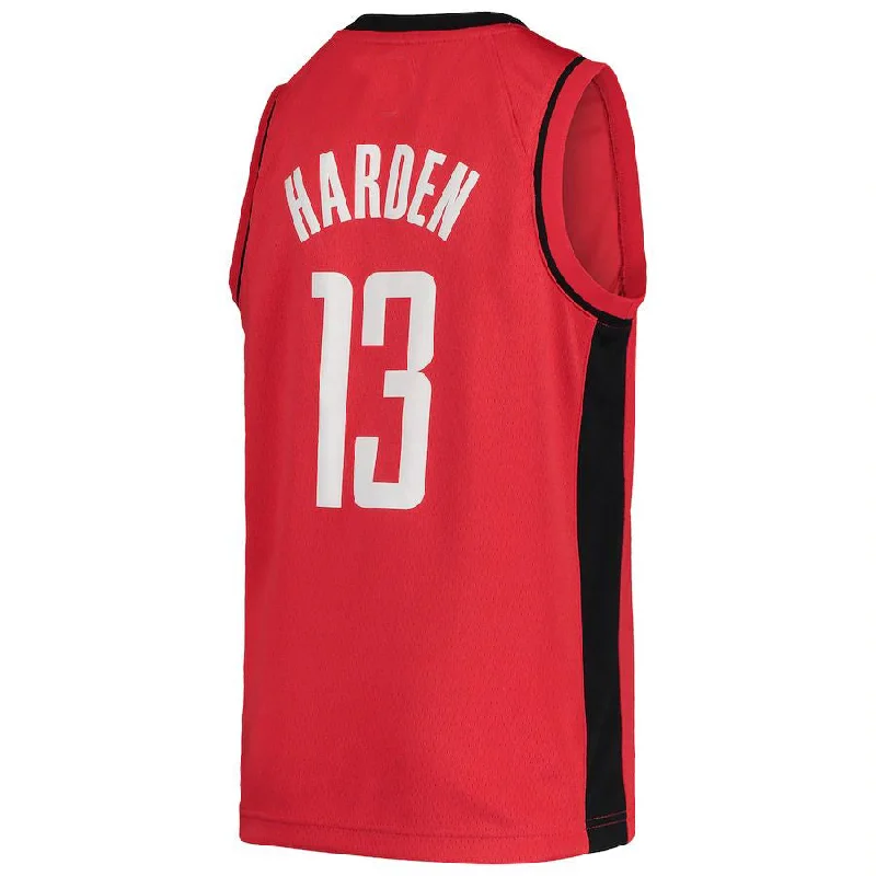 H.Rockets #13 James Harden Team Swingman Jersey Icon Edition Red Stitched American Basketball Jersey-NFC Football Jersey for Kids -