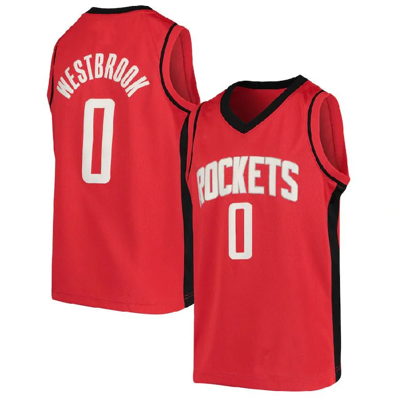 H.Rockets #0 Russell Westbrook Swingman Jersey Icon Edition Red Stitched American Basketball Jersey-NFC NFC Football Jersey Online Store -