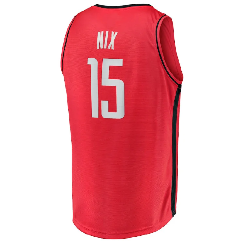 H.Rockets #15 Daishen Nix Fanatics Branded 2021-22 Fast Break Replica Jersey Icon Edition Red Stitched American Basketball Jersey-NFC Limited Edition NFC Jersey -