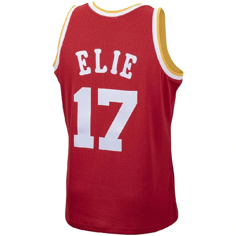 H.Rockets #17 Mario Elie Mitchell & Ness 1993-94 Hardwood Classics Swingman Jersey Icon Edition Red Stitched American Basketball Jersey-NFC Official NFL Jersey -