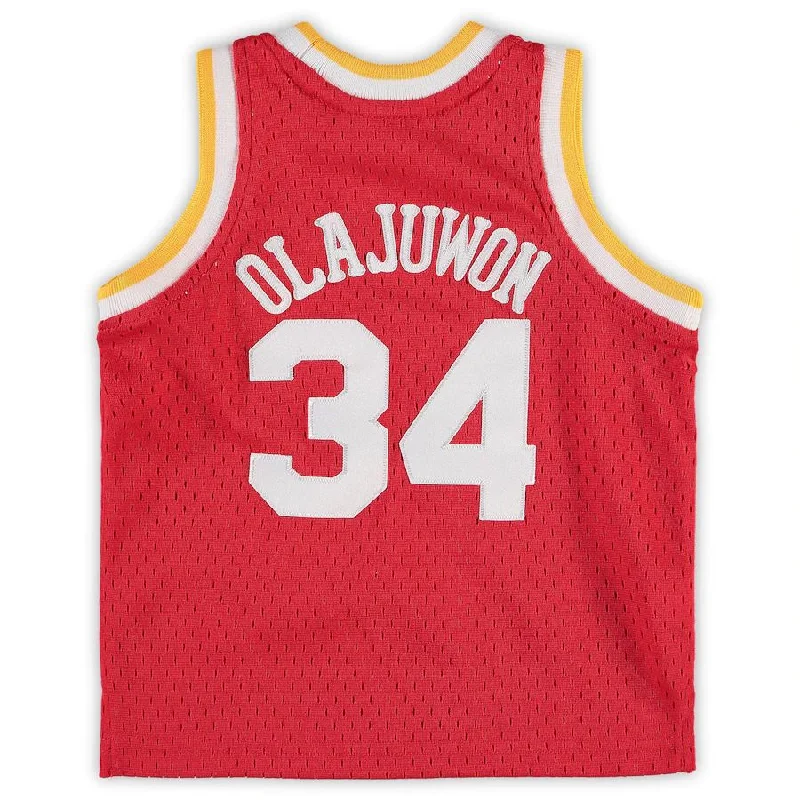 H.Rockets #34 Hakeem Olajuwon Mitchell & Ness Infant 1993-94 Hardwood Classics Retired Player Jersey Red Stitched American Basketball Jersey-NFC Official Jersey Online -