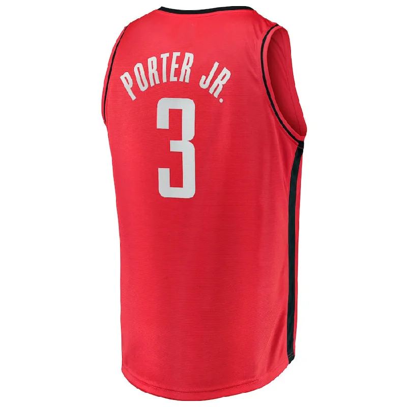 H.Rockets #3 Kevin Porter Jr. Fanatics Branded 2021-22 Fast Break Replica Jersey Icon Edition Red Stitched American Basketball Jersey-NFC Football Jersey for Women -