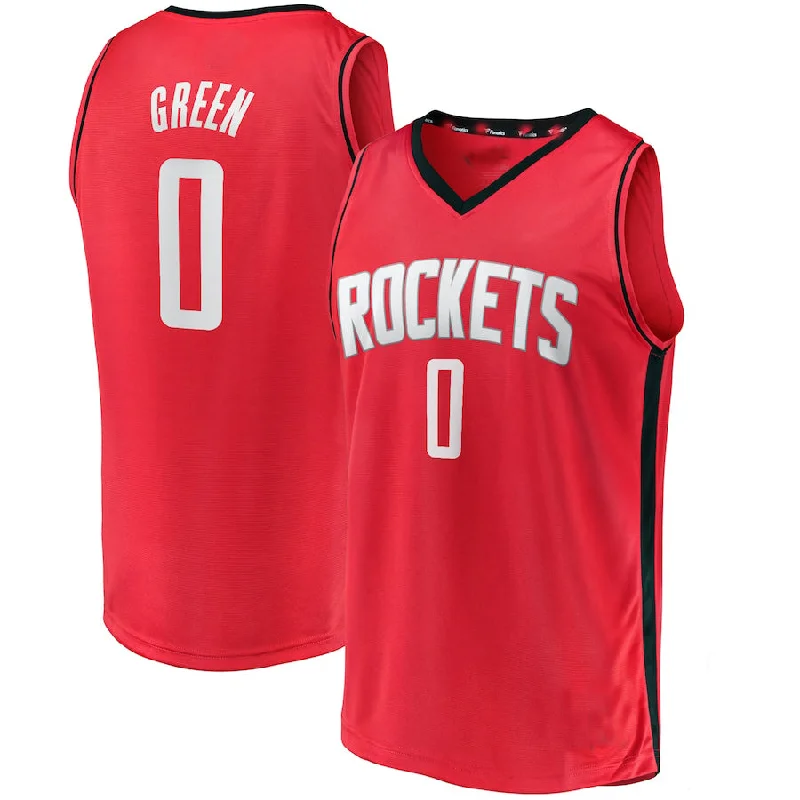 H.Rockets #0 Jalen Green Fanatics Branded 2021 Draft First Round Pick Fast Break Replica Jersey Icon Edition Red Stitched American Basketball Jersey-NFC NFC Football Jersey Collection -