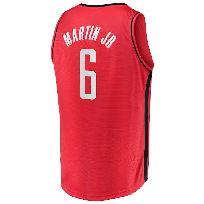 H.Rockets #6 Kenyon Martin Jr. Fanatics Branded 2021-22 Fast Break Replica Jersey Icon Edition Red Stitched American Basketball Jersey-NFC Football Jersey for Youth -